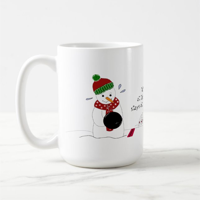 Bowling Snowman Coffee Mug (Left)