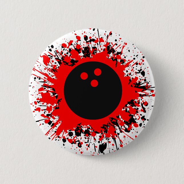 bowling splats 6 cm round badge (Front)