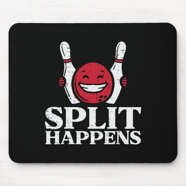Bowling Split Happens Funny Humour Bowler Team Men Mouse Mat (Front)