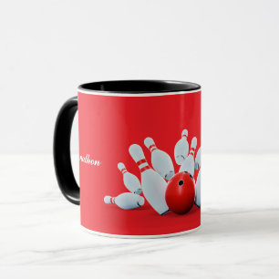 Bowling sport Ball and Pins strike! Mug