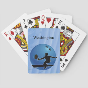 Bowling Sport Elegant personalise with Name Playing Cards