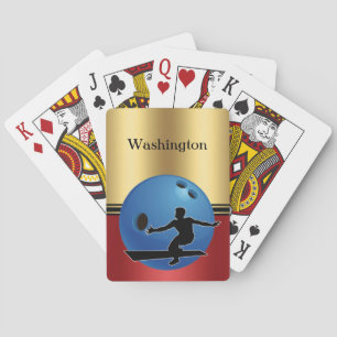 Bowling Sports Elegant personalise with name  Playing Cards