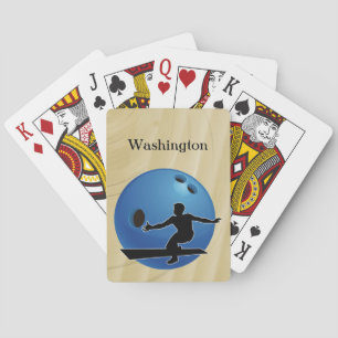 Bowling Sports Emphasis personalise with name Playing Cards