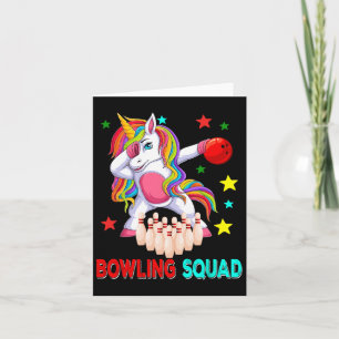 Bowling Squad Dabbing Unicorn Player Team Costume Card