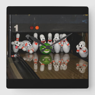 Bowling square wall clock