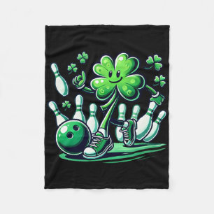 Bowling St Patricks Day Boys Kids Shamrock Playing Fleece Blanket