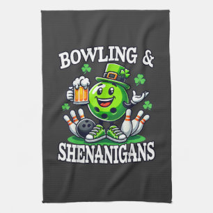 Bowling St Patrick's Day Shenanigans Tea Towel