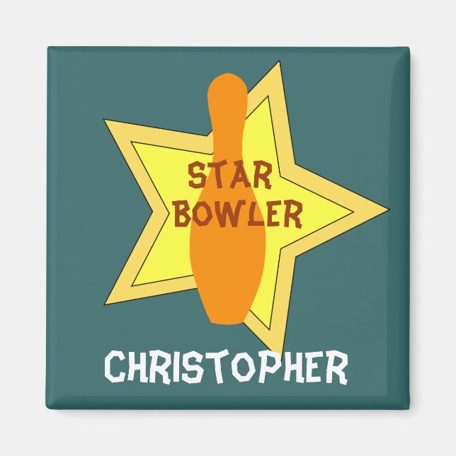 Bowling Star Personalised Magnet (Front)