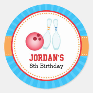 Bowling Stickers - Boy Girl Birthday Party Favour