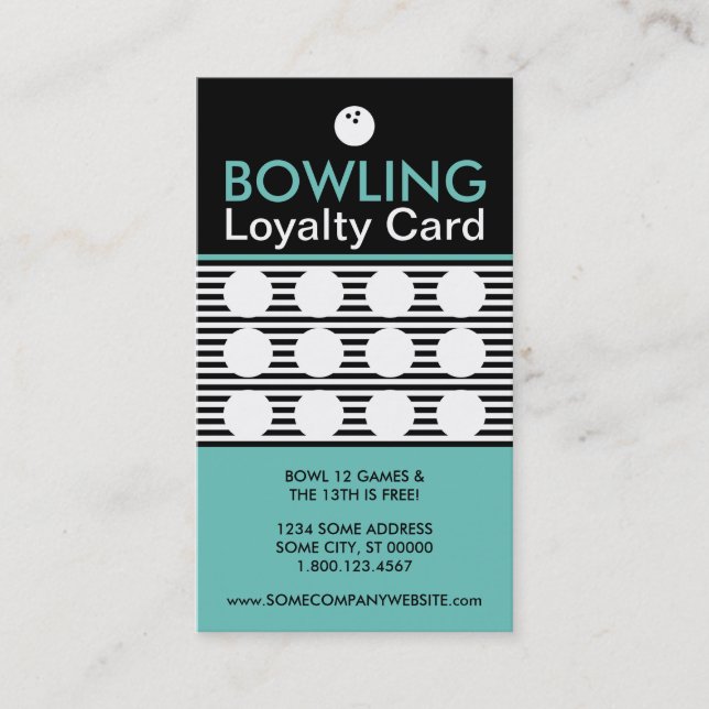 bowling striate stamp card (Front)