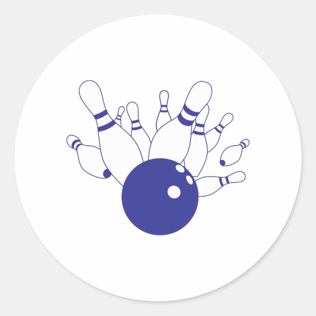 Bowling Strike Classic Round Sticker (Front)