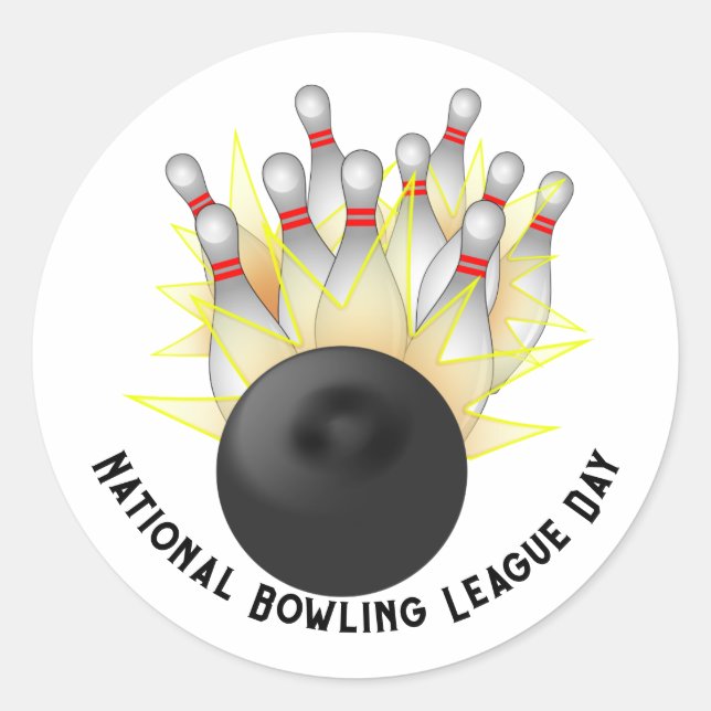 Bowling Strike  Classic Round Sticker (Front)