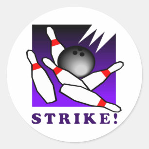 Bowling: STRIKE! Classic Round Sticker