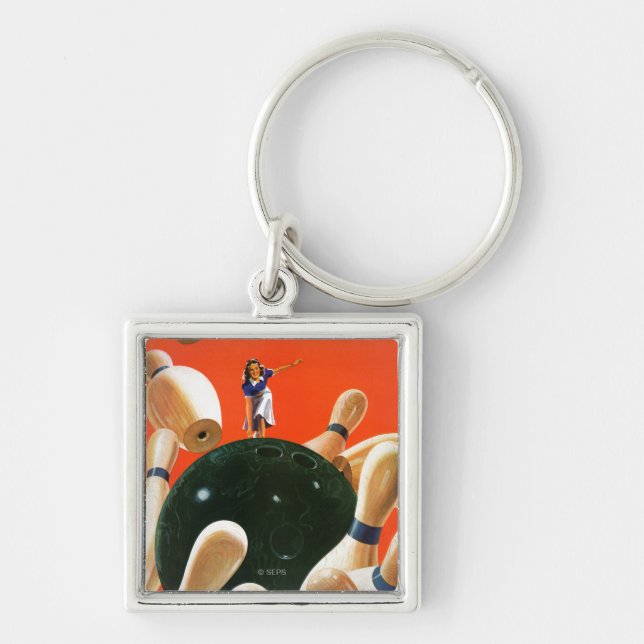 Bowling Strike Key Ring (Front)