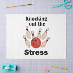 Bowling Strike Knocking Out Stress Bowling Party Tissue Paper