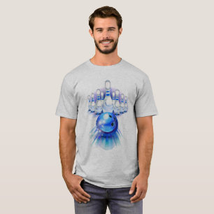 Bowling Strike Pins Balls Game Logo T-Shirt