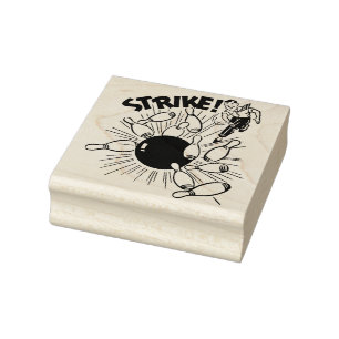 Bowling Strike Rubber Stamp