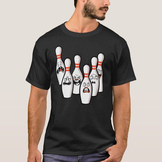 Bowling Team League Alley Bowler Bowling Pins T-Shirt (Front)