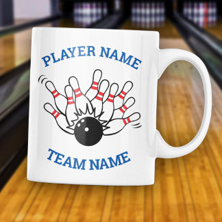 Bowling Team Mug - Strike Logo Team & Player Name