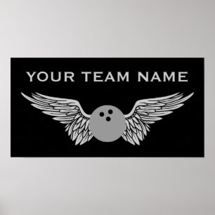 bowling team name poster
