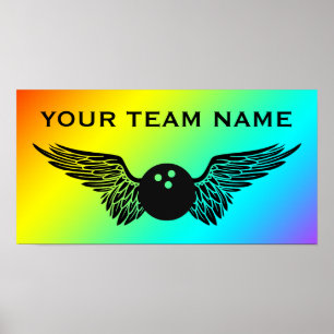 bowling team name poster