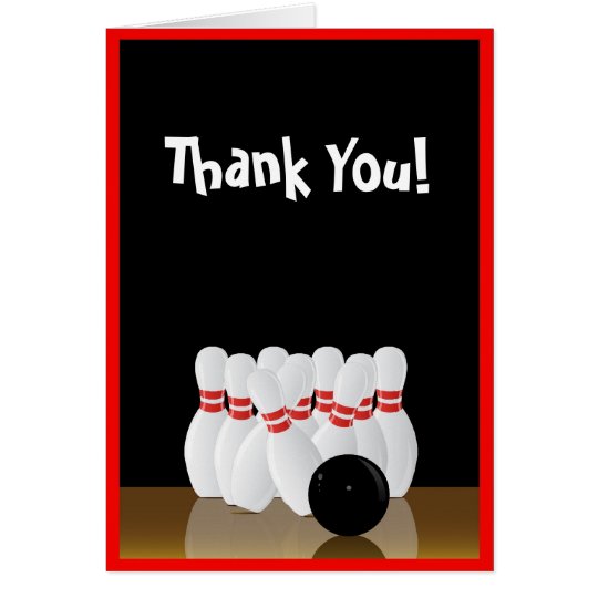 Bowling Thank You Note Card