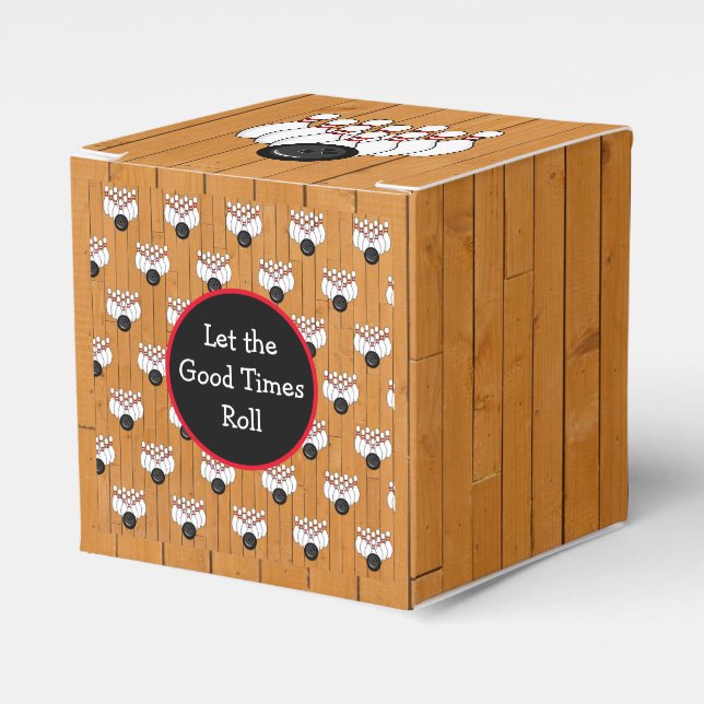 Bowling Themed Birthday Party Favour Box (Front Side)