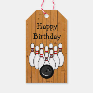 Bowling Themed Birthday To and From Gift Tags