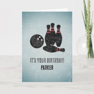 Bowling Themed Party - Cool Masculine Birthday Card