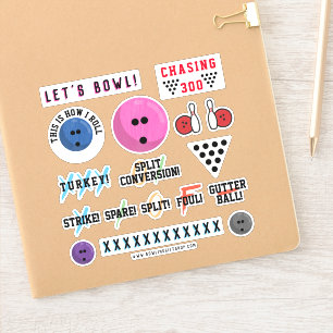 Bowling Themed Sticker Sheet