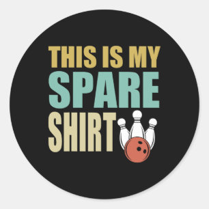 Bowling This Is My Spare Design Bowler Kids Classic Round Sticker