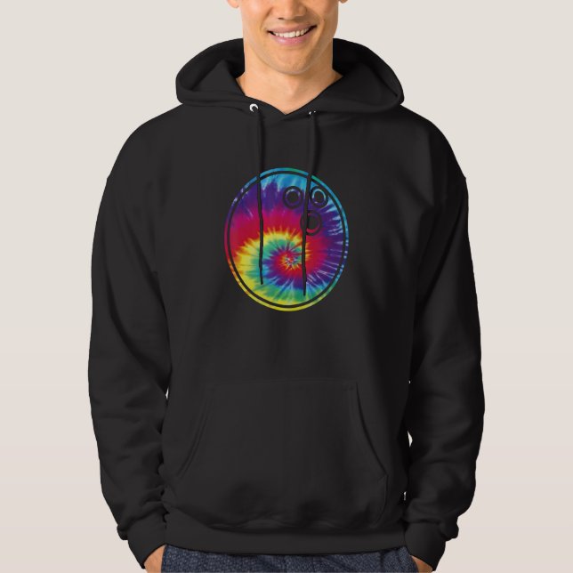 Bowling Tie Dye Rainbow Kids Boys Teenage Men Girl Hoodie (Front)