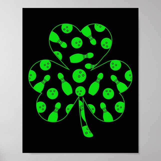 Bowling Tools Inside Shamrock St. Patrick's Day Pl Poster (Front)