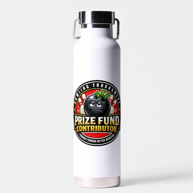Bowling Tournament Prize Fund Contributor Water Bottle (Front)