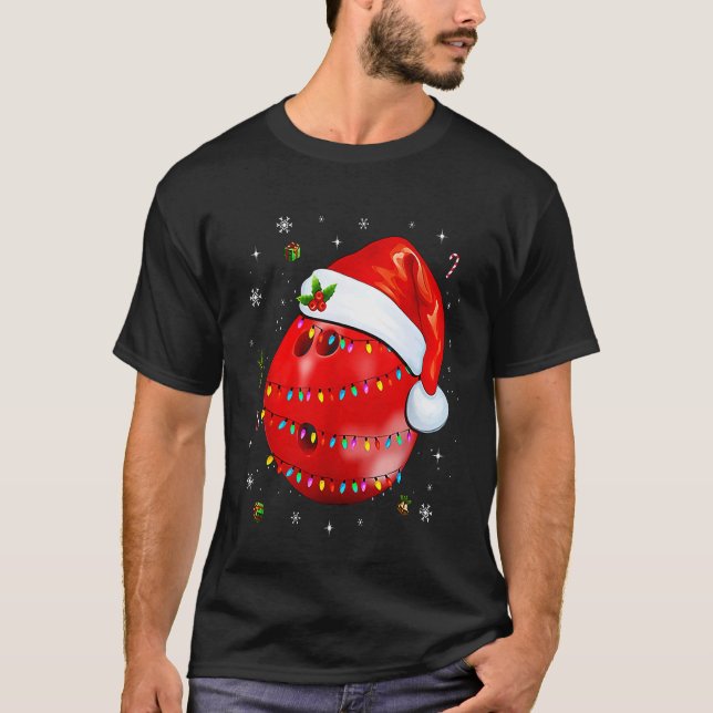 Bowling Ugly Christmas Sport Bowls Xmas T-Shirt (Front)