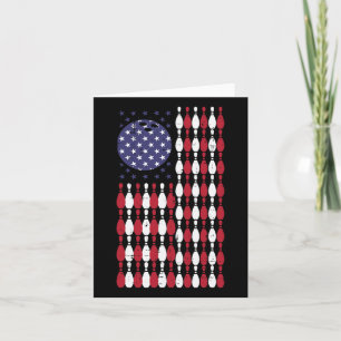 Bowling Usa Flag 4th Of July Patriotic Bowler Men Card