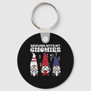 Bowling With Gnomies Bowler Gnome Matching Men Wom Key Ring