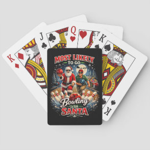 Bowling with Santa Playing Cards