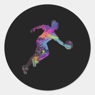 Bowling Woman Bowler Woman Paint Splash  Classic Round Sticker
