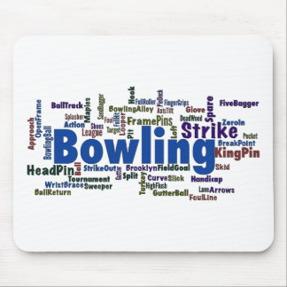 Bowling Word Cloud Mouse Mat
