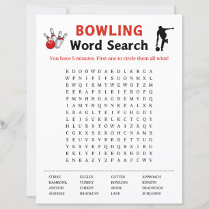 Bowling Word Search Game