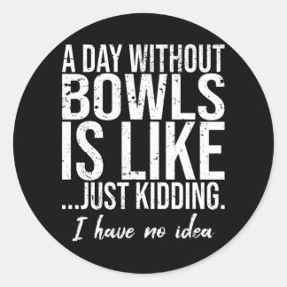 Bowls funny sports gift idea classic round sticker