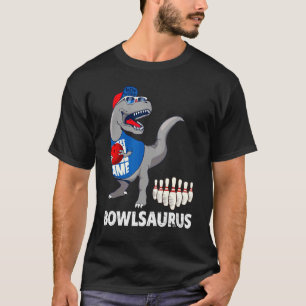Bowlsaurus Bowler Bowling Dinosaurs T Rex Pin Stri T-Shirt