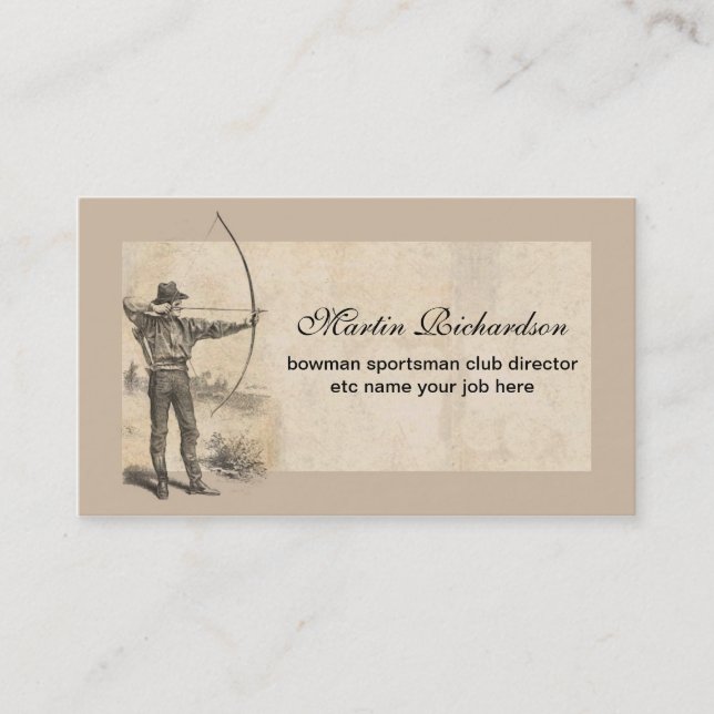 bowman archer business cards (Front)