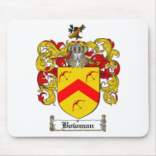 BOWMAN FAMILY CREST - BOWMAN COAT OF ARMS MOUSE MAT
