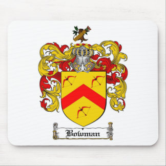 BOWMAN FAMILY CREST -  BOWMAN COAT OF ARMS MOUSE MAT