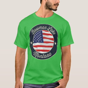 Bowman Lake - Patriotic Montana Souvenir T-Shirt