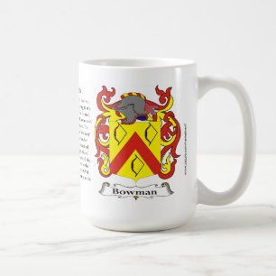 Bowman, the Origin, the Meaning and the Crest Coffee Mug