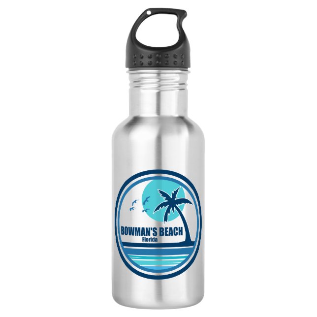 Bowman's Beach Florida Palm Tree Birds 532 Ml Water Bottle (Front)