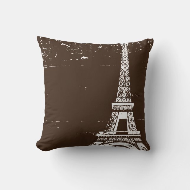 Bown Eiffel Tower Custom Cotton Pillows (Front)